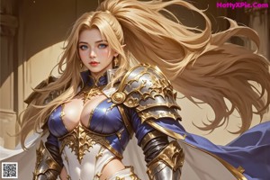 A woman in a white bikini holding a sword.