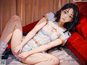 A woman standing in a bathroom next to a bathtub.