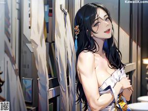 A woman in a white lingerie posing for a picture.